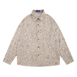 Men Long Sleeved T Shirt Men's Loose Casual Retro Spring and Autumn Lapel Long Sleeve Shirt