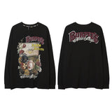 Men Long Sleeve Shirt Printed Long Sleeve T-shirt Men and Women Hip Hop Couple All-Match Loose