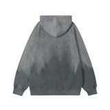 Men Hoodie Autumn and Winter Loose Casual Long Sleeves Distressed Hooded Jacket