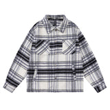 Men Long Sleeved T Shirt Autumn and Winter Plaid Shirt Coat Men's Loose Casual Collar Jacket Shirt