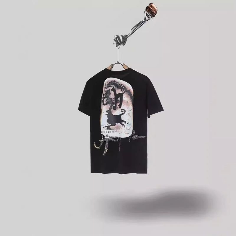Mens T-shirts Travis Scott Cactus Jack x Utopia Hieroglyphics Short Sleeve T-Shirt