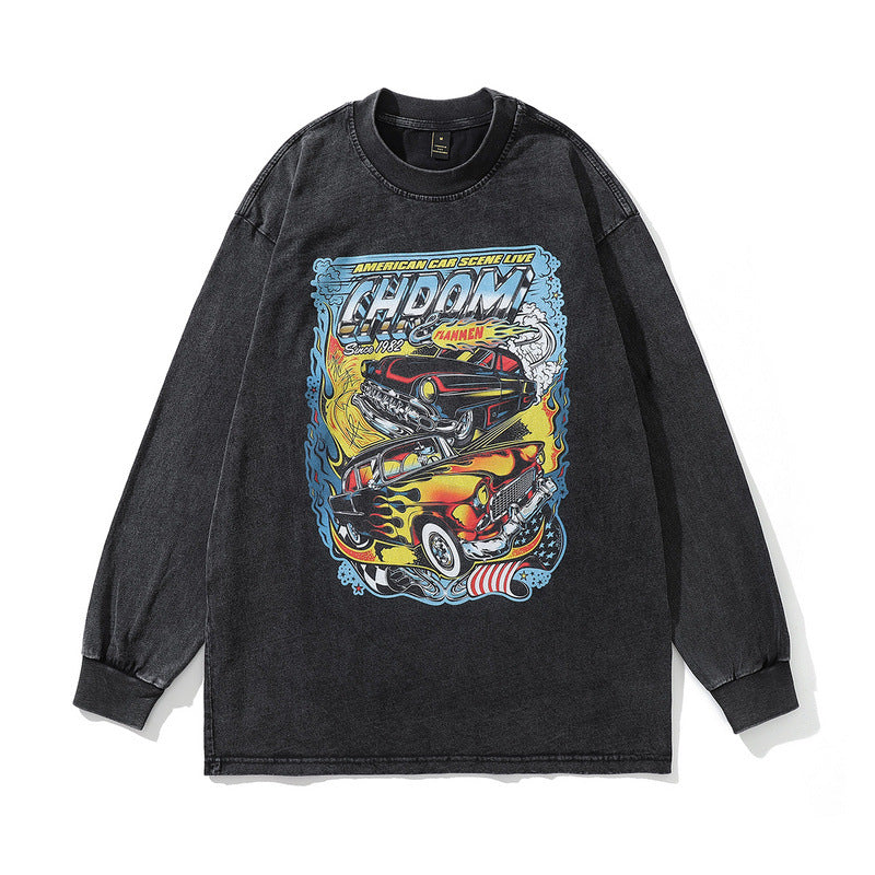 Men Long Sleeve Shirt Printed Long Sleeve T-shirt Men and Women Couple's Tops
