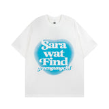 Men's T Shirt Letter Embroidered Printed Short-Sleeved T-shirt Men's and Women's Hee Loose