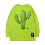 Men Long Sleeve Shirt Printed Long Sleeve T-shirt Men and Women Retro Loose Couple Casual