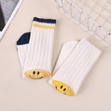 Kapital Sock Hitian Hehong Thick Thread Smiley Face Japanese Ins Trendy Socks Contrast Knitted Long Tube Pile Women