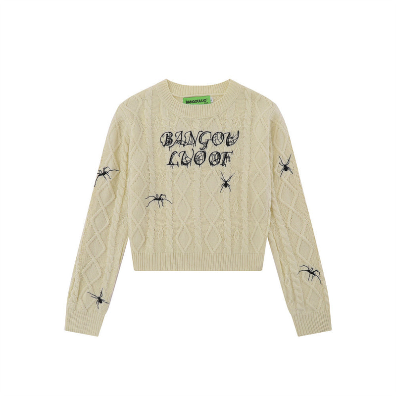 Women Sweater Short Knitwear for Women Autumn Crew Neck