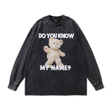 Men Long Sleeve Shirt Printed Distressed Long Sleeve T-shirt Men and Women Vintage