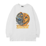 Men's Long Sleeve Shirt Cartoon Printed round Neck Long Sleeve T-shirt Men's Ins Loose All-Match