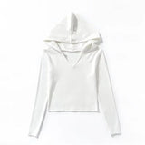 Women's T-Shirt Hooded Long-Sleeved T-shirt Women's Autumn Slimming Bottoming Shirt