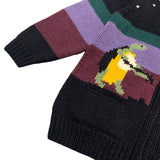 Kapital Sweater Vintage Cartoon Zipper Knitted Cardigan Color Matching Casual Style Loose Turtle Coat