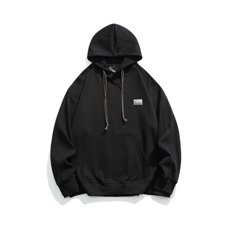 Unisex Hoodie Japanese-Style Retro Loose Hooded Sweater for Men and Women Couple