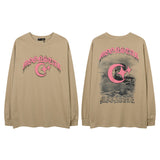 Men Long Sleeve Shirt Gothic Puff Print Couple Long Sleeve Bottoming T-shirt Men and Women