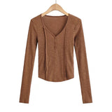 Women T-Shirt T-shirt Bottoming Shirt Spring Long Sleeves Inner Wear Short