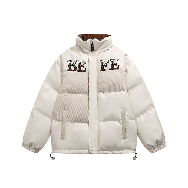 Unisex Jacket Winter Pu Embroidered Cotton Jacket