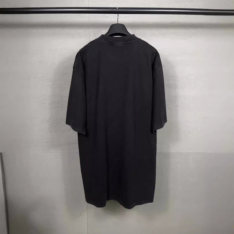 Men T-shirts Washed and old short-sleeved T-shirts Loose and casual