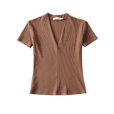 Women T-shirt Summer Base Top T-shirt with Short Sleeves