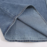 Men Long Sleeved T Shirt Embroidered Jerry and Tom Shirt Coat Men's Trendy Loose Washed-out Denim Long Sleeve