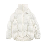 Men Cotton Padded Jacket Pure Color Thickened Bread Coat Men's Winter Warm Cotton-Padded Coat