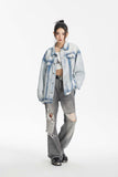 Unisex Jacket Autumn Washed Do the Old Cowboy Jacket Women's Clothing