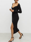 Women Sweater Dress Woolen Skirt Skinny Knit Bottoming Autumn and Winter Dress