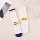 Kapital Sock Hitian Hehong Thick Thread Smiley Face Japanese Ins Trendy Socks Contrast Knitted Long Tube Pile Women