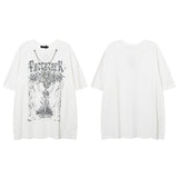 Men T Shirt Hip Hop Design Cartoon Couple Short Sleeve T-shirt Men and Women