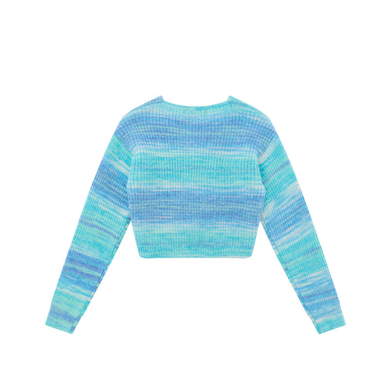 Women Sweater Gradient Color Short Sweater Women's Autumn