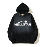 HS Hoodie Vintage Distressed Crack Print Casual Loose