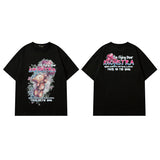 Men T Shirt Hip Hop round Neck Short Sleeve T-shirt Men and Women Loose All-Match Couple