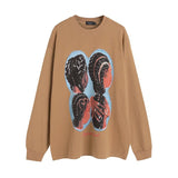 Men Long Sleeve Shirt Printed Long Sleeve Bottoming T-shirt Men and Women Retro