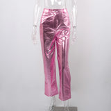 Women Pants Autumn Pu Skinny Trousers Women Straight-Leg Pants