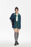 Unisex Jacket Autumn Striped Contrast Color Denim Jacket Women's Clothing