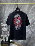CHH Chrome Hearts T Shirt Phantom Cross Group Red Horseshoe Short Sleeve