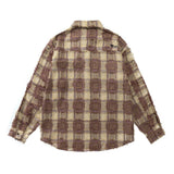 Men Long Sleeved T Shirt Plaid Cat Beard Long Sleeve Shirt Loose Embroidered Letter Shirt