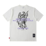 Men T Shirt Short-Sleeved T-shirt Men's Fashion Brand Ins Hong Kong Style Hip Hop Summer Wear
