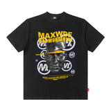 Men T Shirt Hip Hop Oil Painting Short-Sleeved T-shirt Men's Trendy Summer Couple