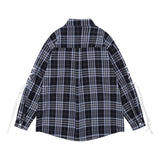 Men Long Sleeved T Shirt Plaid Long Sleeve Shirt Men's Spring and Autumn Leisure Bow Sleeve Shirt