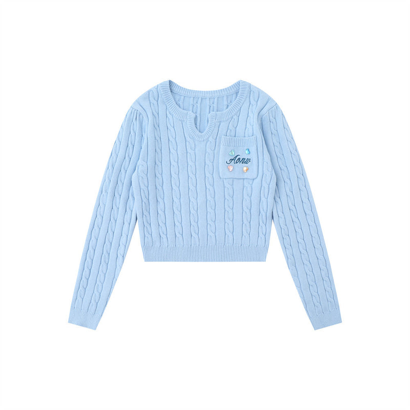 Women Sweater Short Knitwear for Girls Autumn Leisure Pullover Sweater