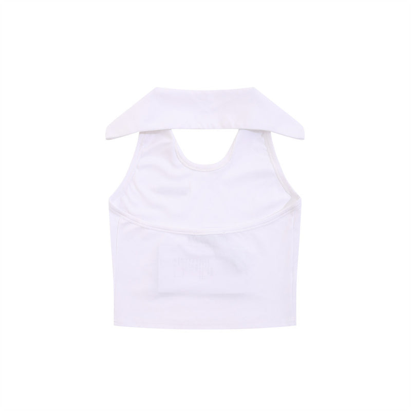 Women Vest Lapel Sleeveless Vest Short Girls' Summer Top