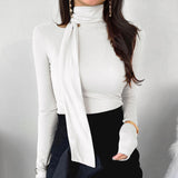 Women Long Sleeve Shirt Female Purple White