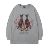 Men Long Sleeve Shirt Tkpa Vintage Letter Printed Long Sleeve T-shirt Men and Women Loose Top Ins