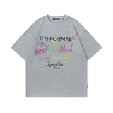 Men T Shirt Design Letter Print round Neck Short Sleeve T-shirt for Men