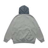 Men Fleece Lined Hoodie Cowboy Patchwork Hoodie Male Letter Five-Pointed Star Hat Loose