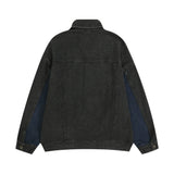 Men Denim Jacket Design Color Block Denim Jacket Men's Spring and Autumn Loose Wash Denim Jacket
