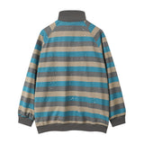 Men Hoodie Striped Stand Collar Zipper Coat Men and Women Letters