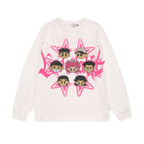 Men Long Sleeve Shirt Letter Graffiti Long Sleeve Bottoming T-shirt Men and Women Hip Hop