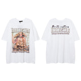 Men T Shirt Letter Print Short-Sleeve T-shirt Men and Women Loose Lovers Wild