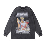 Men's Long Sleeve Shirt Long Sleeve T-shirt Men's and Women's Vintage Versatile Casual Bottoming Top