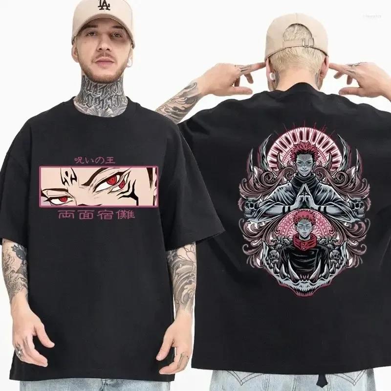 Retro Oversized  Cotton T Shirts Anime Jujutsu Kaisen Ryomen