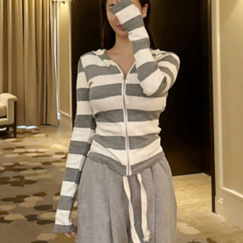 Women Long Sleeve Shirt Striped Stitching Cardigan Top Women's Long Sleeve Autumn